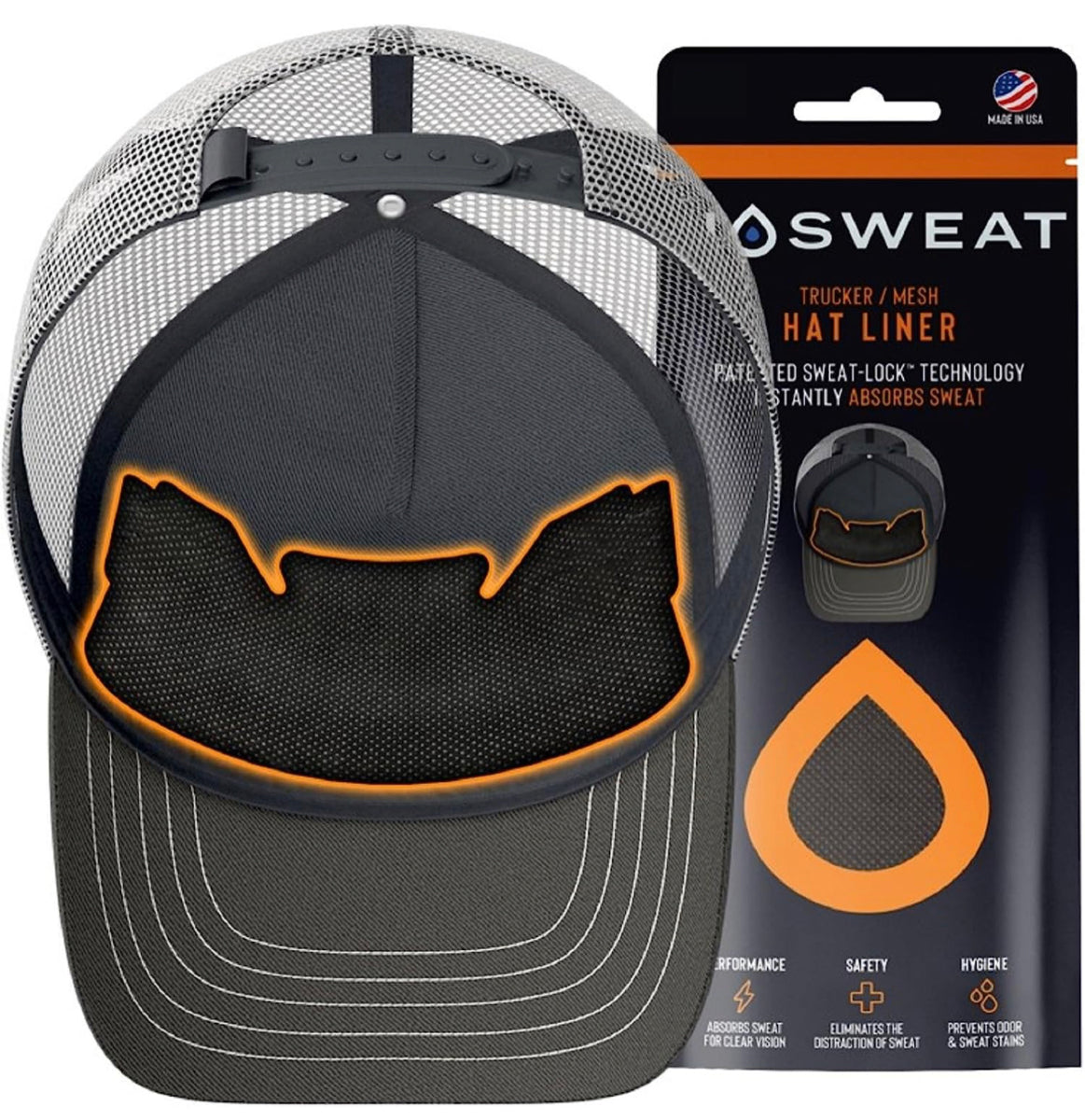 NoSweat® Trucker Hat and Mesh Hat Sweat Liners - Main Image