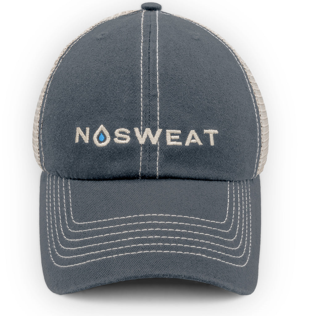 NoSweat 47 Brand Trucker Mesh Hat - Embroidered NoSweat Logo - NoSweat