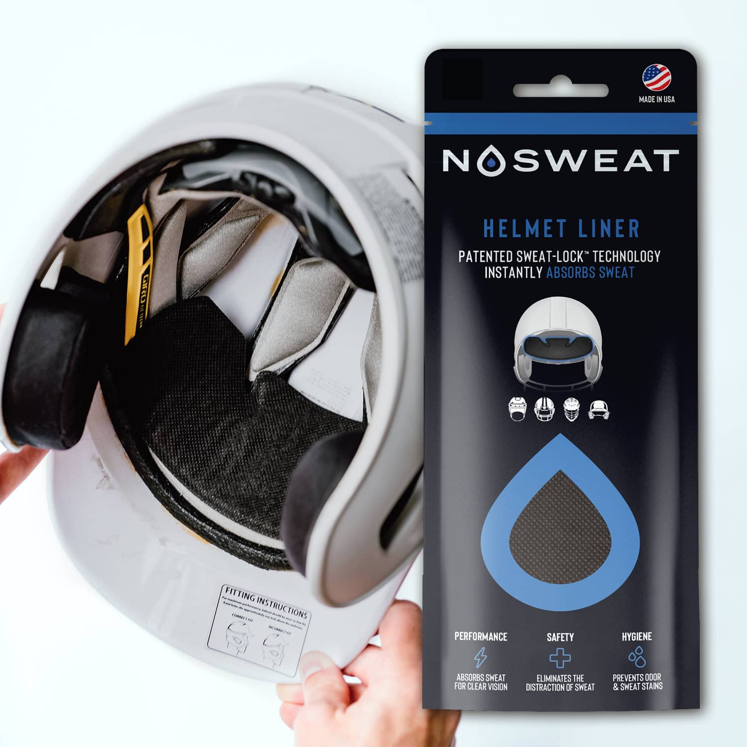 NoSweat Hat Liner keeps sweat our of your eyes