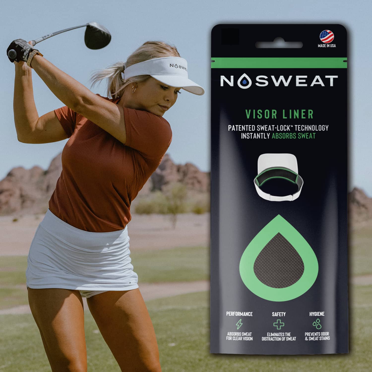 NoSweat Golf Hat Sweat Liner & Cap Protector - 12 Pack