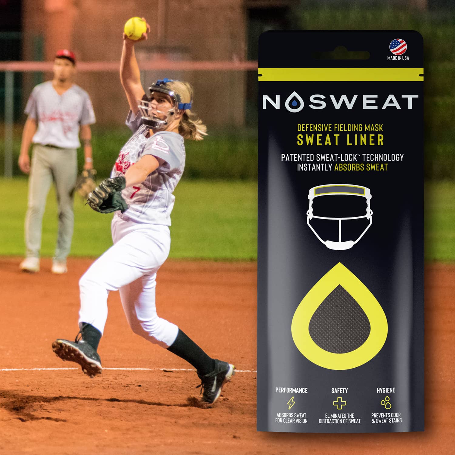 Softball Defensive Fielding Mask Visor Sweat Liner – NoSweat