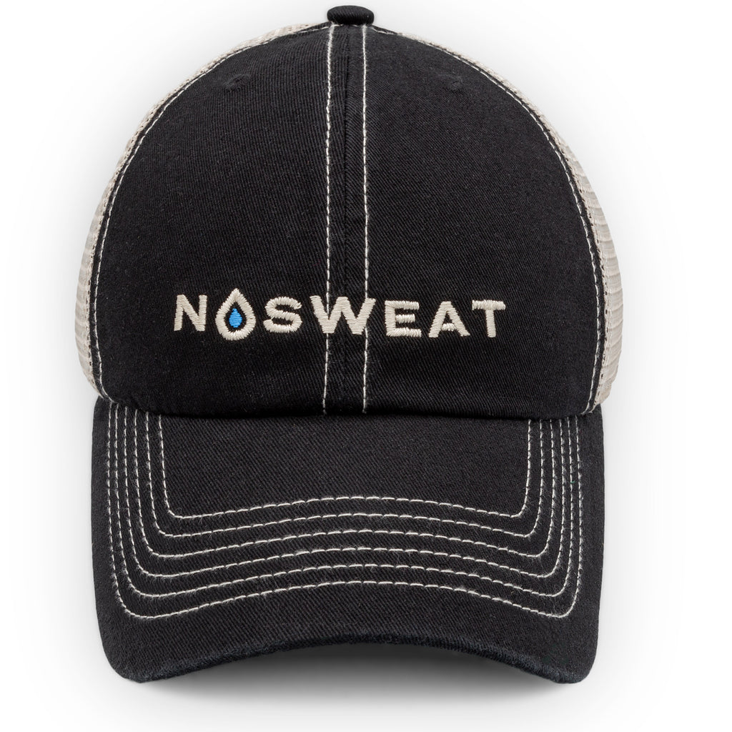 NoSweat 47 Brand Trucker Mesh Hat - Embroidered NoSweat Logo - NoSweat